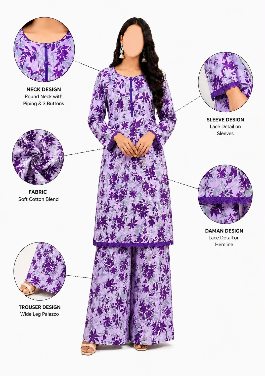 Purple Lilac 2PC Casual Set