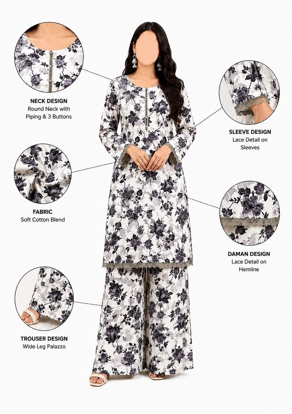 Black White 2PC Casual Set