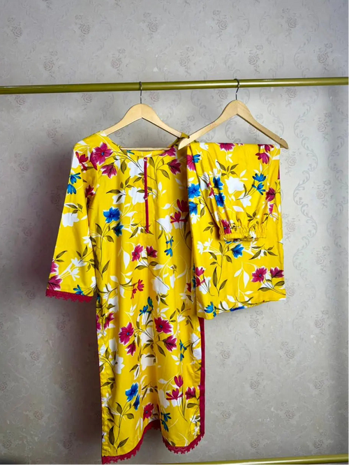 Yellow Pink 2PC Casual Set