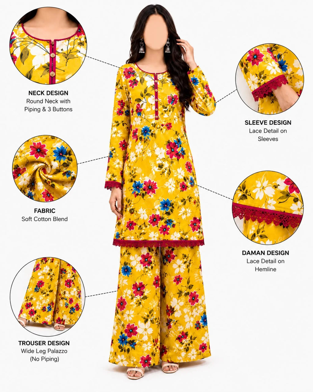 Yellow Pink 2PC Casual Set